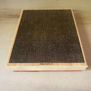 Stampin Up Just Jeans large denim texture rubber stamp background journal paper
